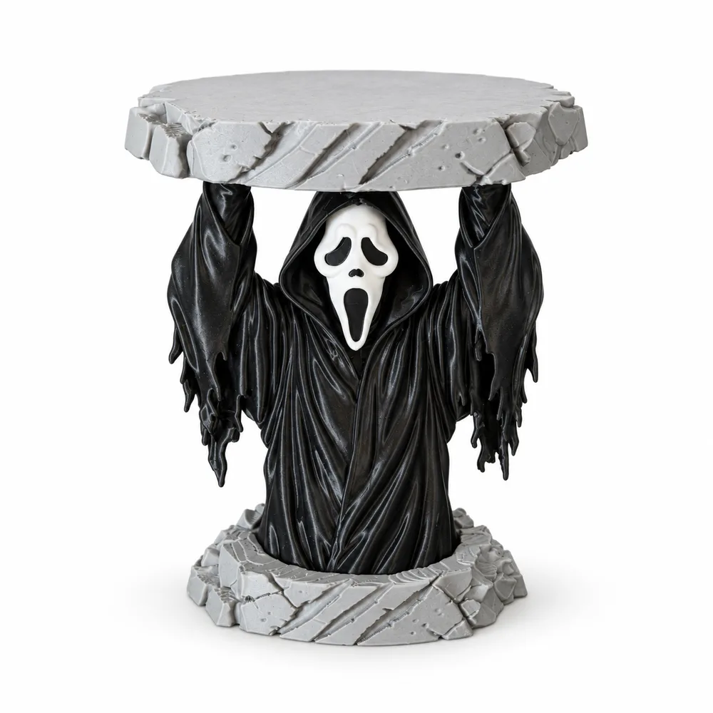 Ghost Mask-Inspired 3D Printed Candle Holder for 3-Wick Jar Candles