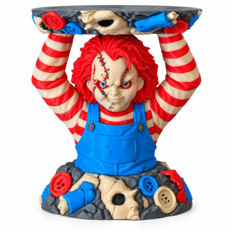 Horror doll-inspired 3D printed candle holder