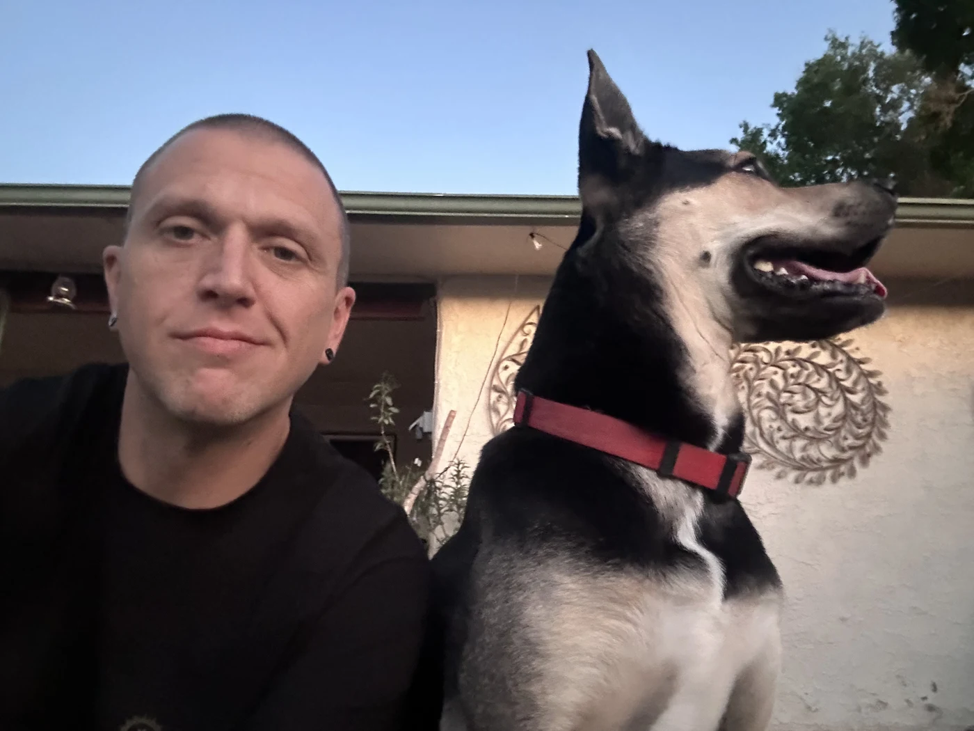 Ian Morier with his dog Ahsoka, the inspiration behind Soka3D