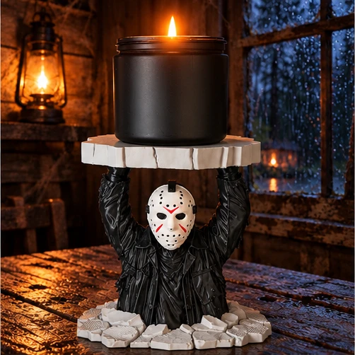 Hockey Mask-Inspired 3D Printed Candle Holder for 3-Wick Jar Candles