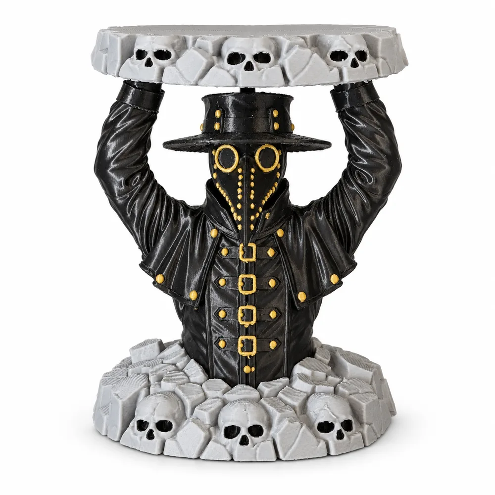 Plague Doctor 3D Printed Candle Holder for 3-Wick Jar Candles