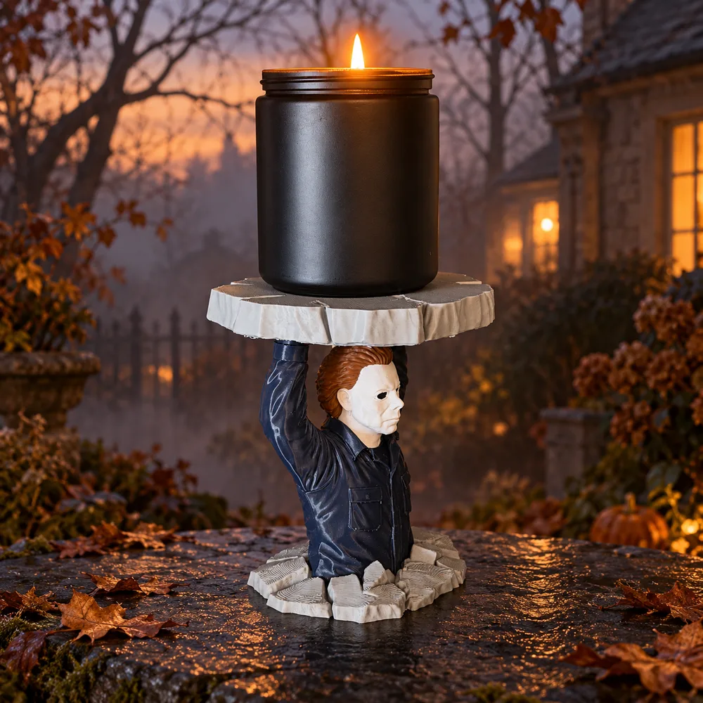 White Mask-Inspired 3D Printed Candle Holder for 3-Wick Jar Candles